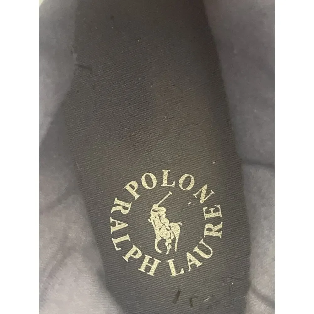Polo Ralph Lauren Boots Men 12 D Hi Top Sneakers Blue Shoes Logo Twill N33